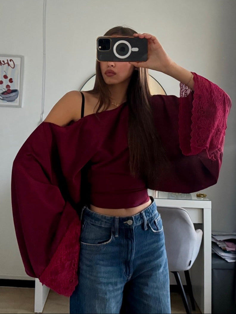 Haut LJ rouge bordeaux
