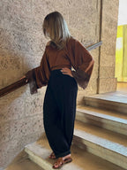 Haut en satin marron