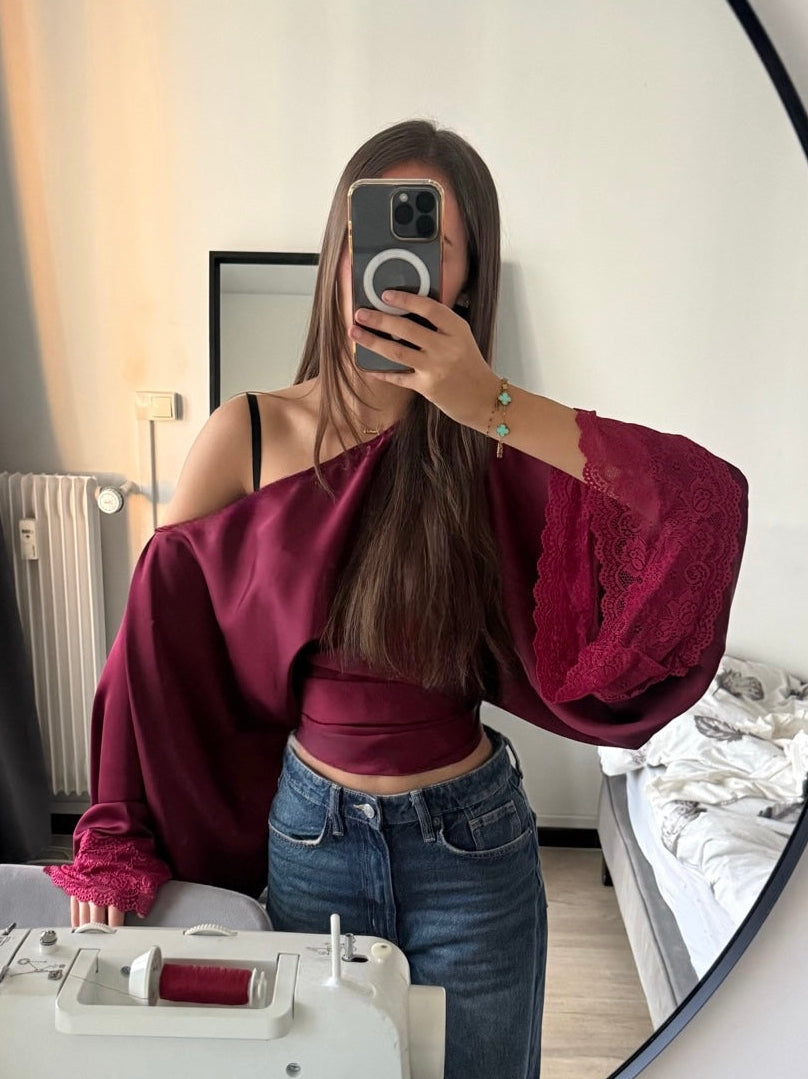 Haut LJ rouge bordeaux